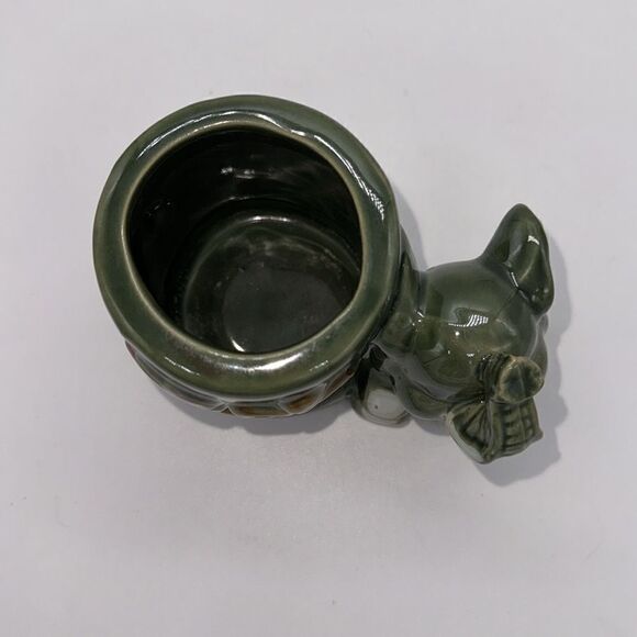 Ceramic Majolica Lucky Bamboo Ceramic Elephant Planter Pot - Picture 7 of 8